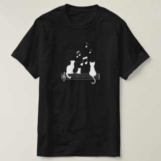 T Shirt Chat Black Note Music score humor