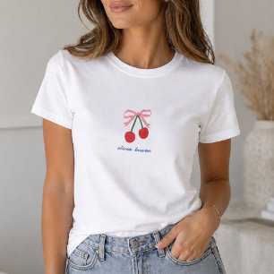 T-Shirt Cherry Coquette Bow Cute Graphic Tee