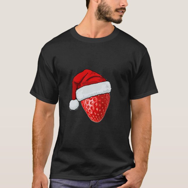 T-Shirt Christmas hat with sweet strawberry (Front)