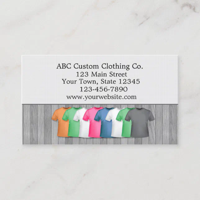 T-shirt Clothing Store Business Card Zazzle