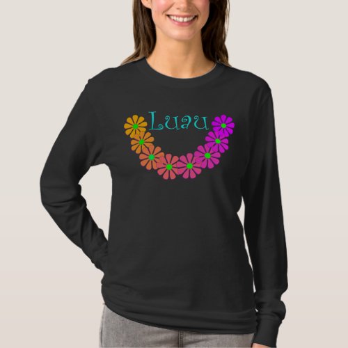 T_shirt Colorful Lei Luau Floral Hibiscus Retro