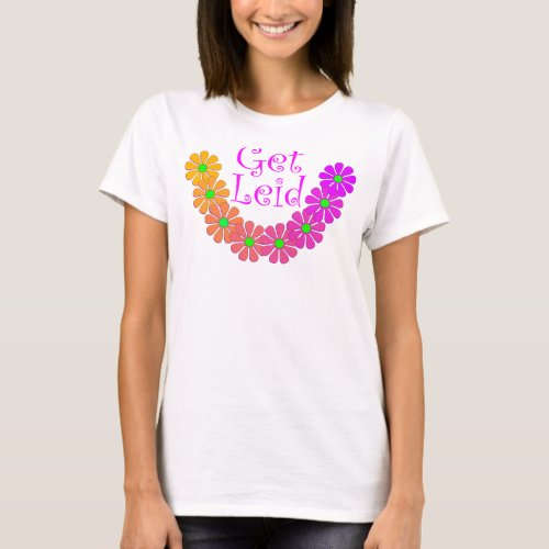 T_shirt Colorful Lei Luau Floral Hibiscus Retro