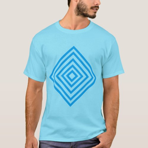 T_shirt _ Concentric Aqua Diamond Shapes