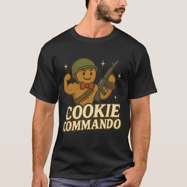 T-Shirt Cookie Commando – Bowtie Muscle Edition (Front)