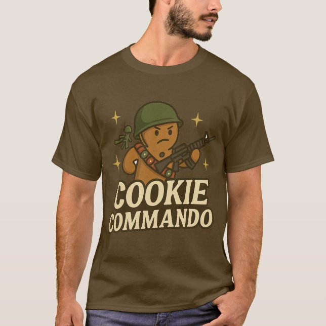 T-Shirt Cookie Commando – Green Helmet Edition (Front)