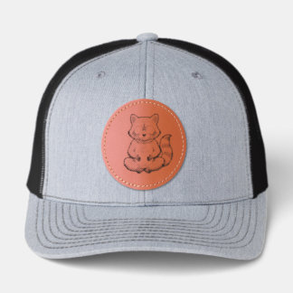 T-Shirt Cool Raccoon Drinking Oat Milk Iced Coffee Leather Patch Hat