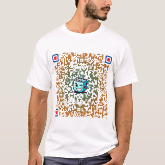 T Shirt Custom cartoon QR-code with slogan