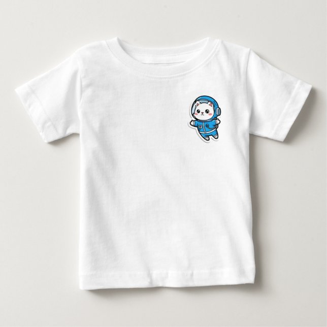 T-Shirt Cute Astronaut Cat Kawaii For Baby (Front)