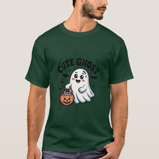 T-Shirt Cute Ghost Halloween Candy Cartoon
