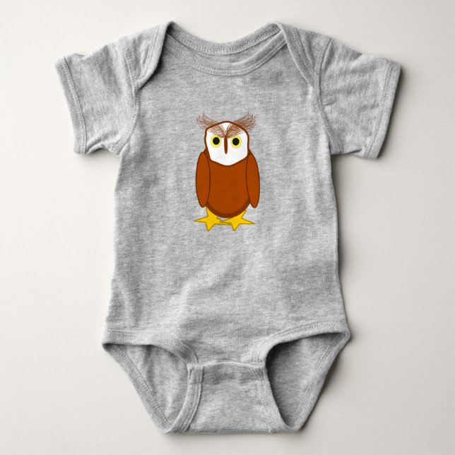 T-shirt - Cute Owl Character Baby Bodysuit (Front)