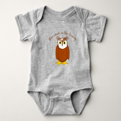 T_shirt _ Cute Owl with Text Baby Bodysuit