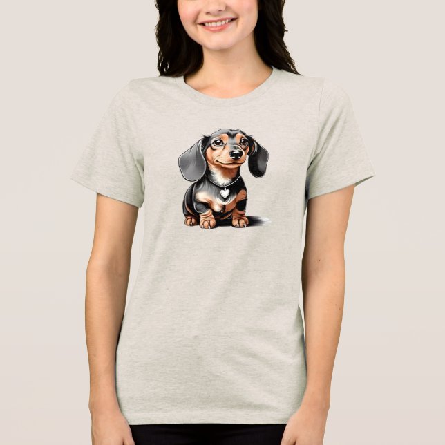 T-shirt Dachshund Tri-Blend Shirt (Front)