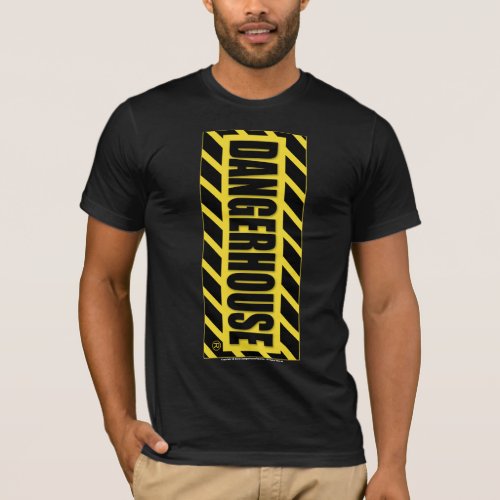 T_Shirt Dangerhouse Vertical YELLOW Logo DARK