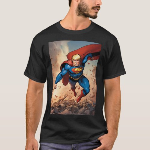  t_shirt design by Donald Trump Super Hero