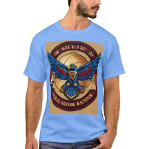 t-shirt design, colorful American Eagle with patri
