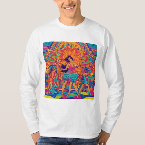 T_shirt design featuring a dancing girl