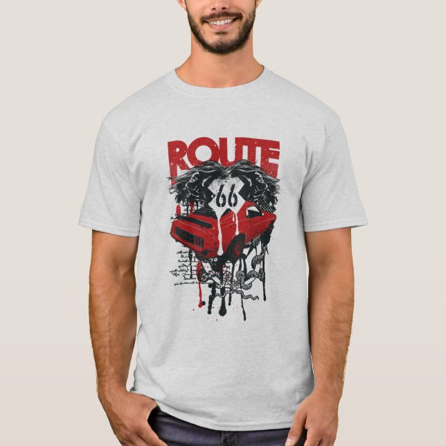 t-shirt design for red car horror pattern text (Front)