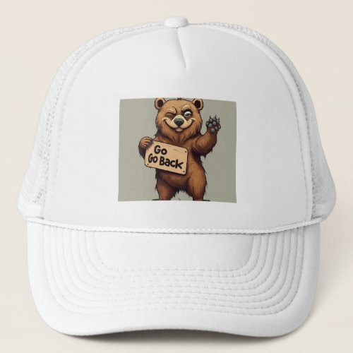 T_shirt Design Grizzly Bear For Go Back Trucker Hat