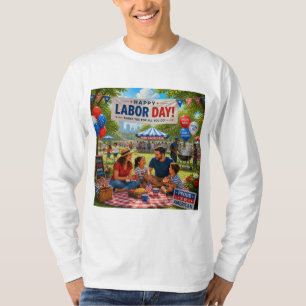 T-shirt design of happy labor day