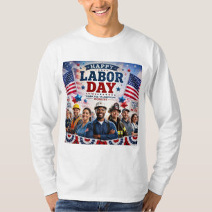 T-shirt design of happy labor day
