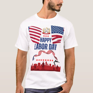 T-shirt design of happy labor day