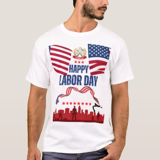 T-shirt design of happy labor day