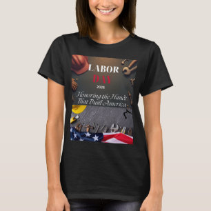 T-shirt design of happy labor day