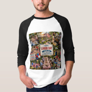 T-shirt design of happy labor day