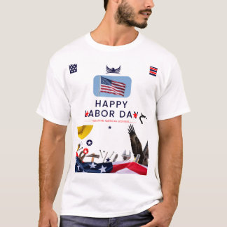 T-shirt design of happy labor day 