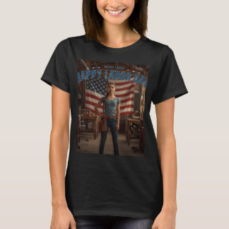 T-shirt design of happy labor day
