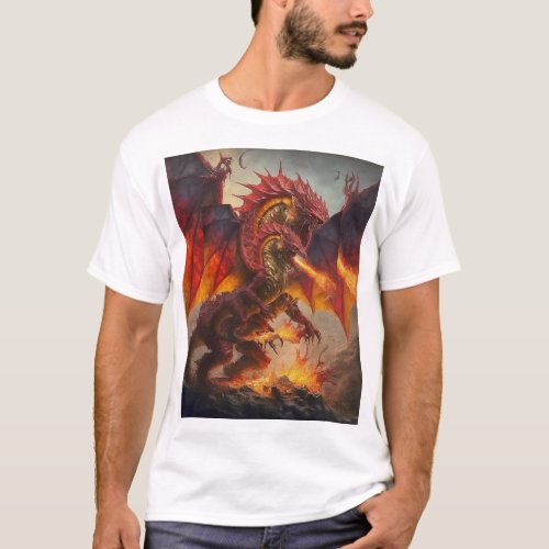 t_shirt design with a multicolored dragon