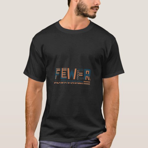 T_Shirt Design with Multicolored Fewer Text