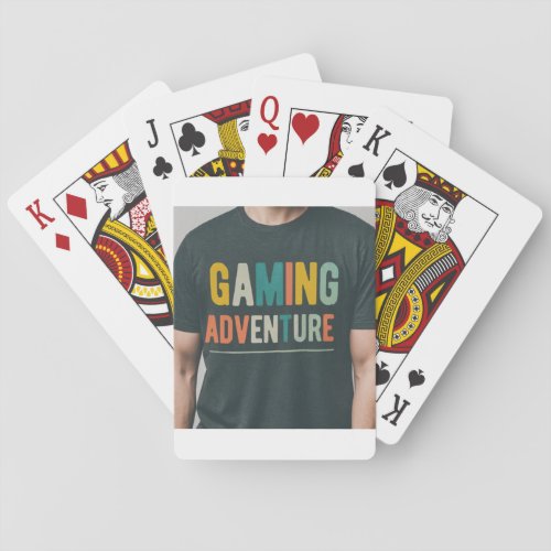 T_Shirt design with the text Gaming Adventure in Poker Cards