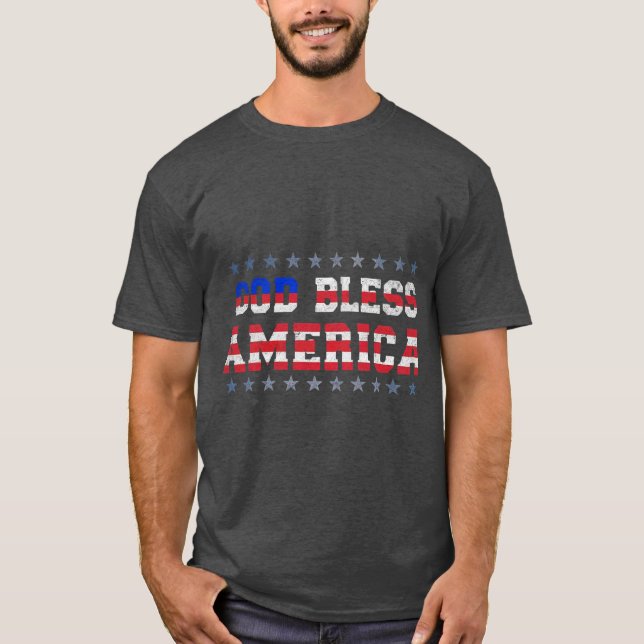 t-shirt design with the text "God Bless America." (Front)