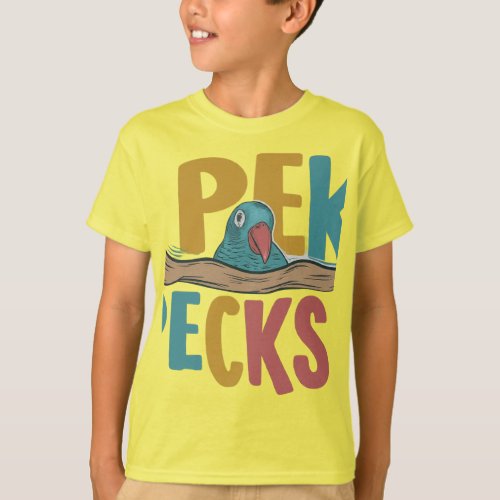  T_shirt design with the text Peck Pecks