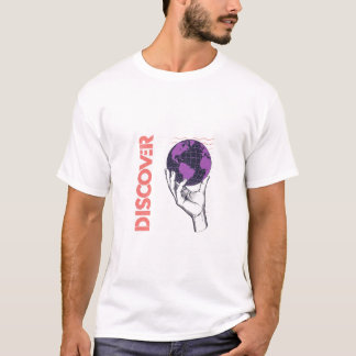 T-Shirt Discover Globe - Minimal Travel Shirt