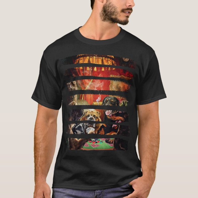 T-Shirt, Dog Gambling Scene, Playing Poker T-Shirt (Front)
