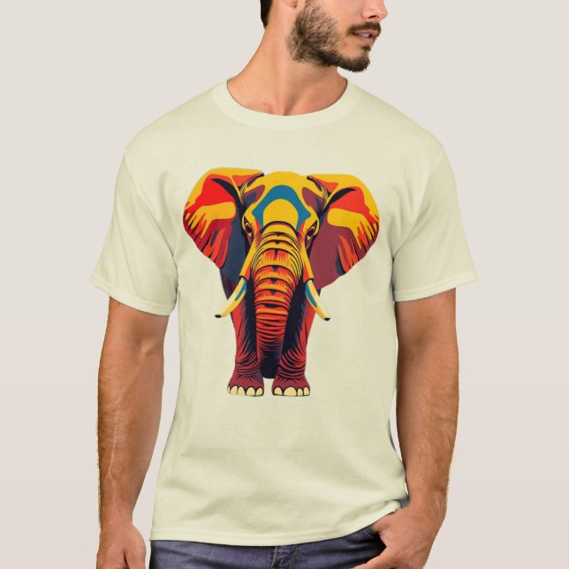 T-SHIRT elephant in beautiful African colors (Front)