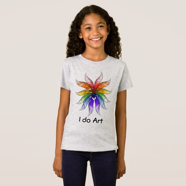 T-Shirt - Feather Color Wheel and Text (Front Full)
