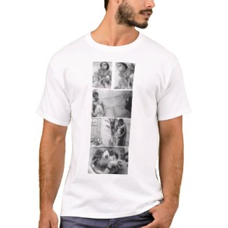 T-shirt featuring black-and-white photographs
