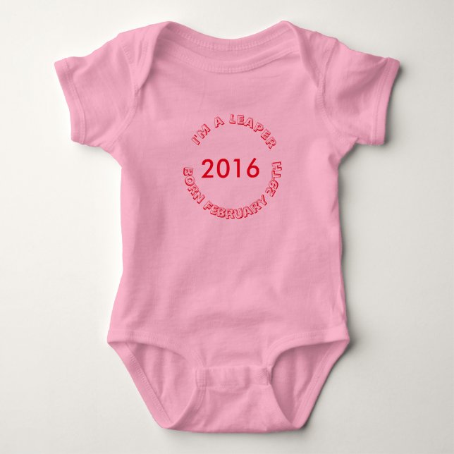 T-shirt - February 29 for Girl Baby Bodysuit (Front)