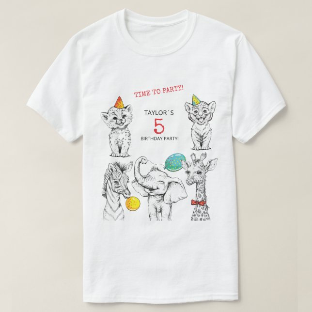 T-Shirt for 5th birthday party. (Design Front)