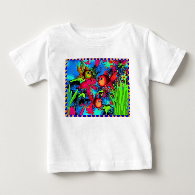 T-Shirt For Baby Kid's Goldfish Underwater (Front)