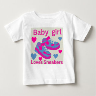 T shirt For girls With girls loves sneakers.