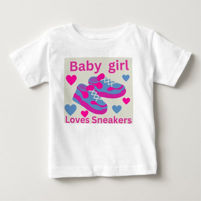 T shirt   For girls  With girls loves sneakers.  (Front)