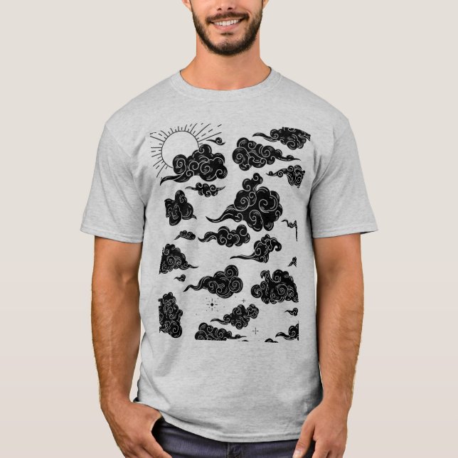 T shirt for men clouds design (Front)