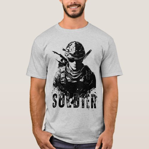 T_Shirt for men SOLDIER print t_shirt
