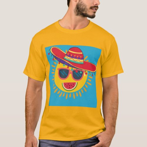 T_shirt for men with colors and watermelon smile