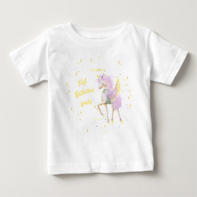T-Shirt for the first birthday with the image of a (Front)
