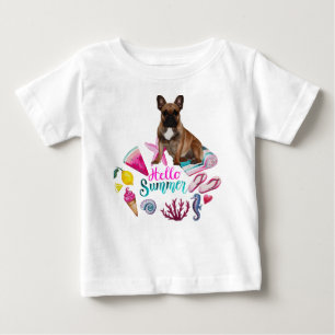 T Shirt French Bulldog Hello Summer